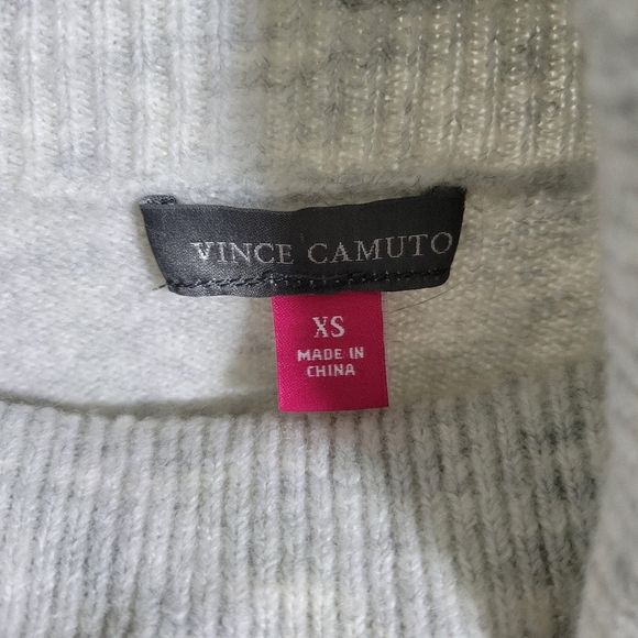 Vince Camuto Turtleneck Drop-Shoulder Sweater Silver Heather, Size X Small - Picture 2 of 5